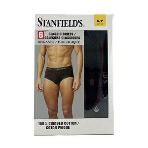 Stanfield's Men's Black Classic Briefs: 6 Pack | 100% Combed Cotton | Size Small